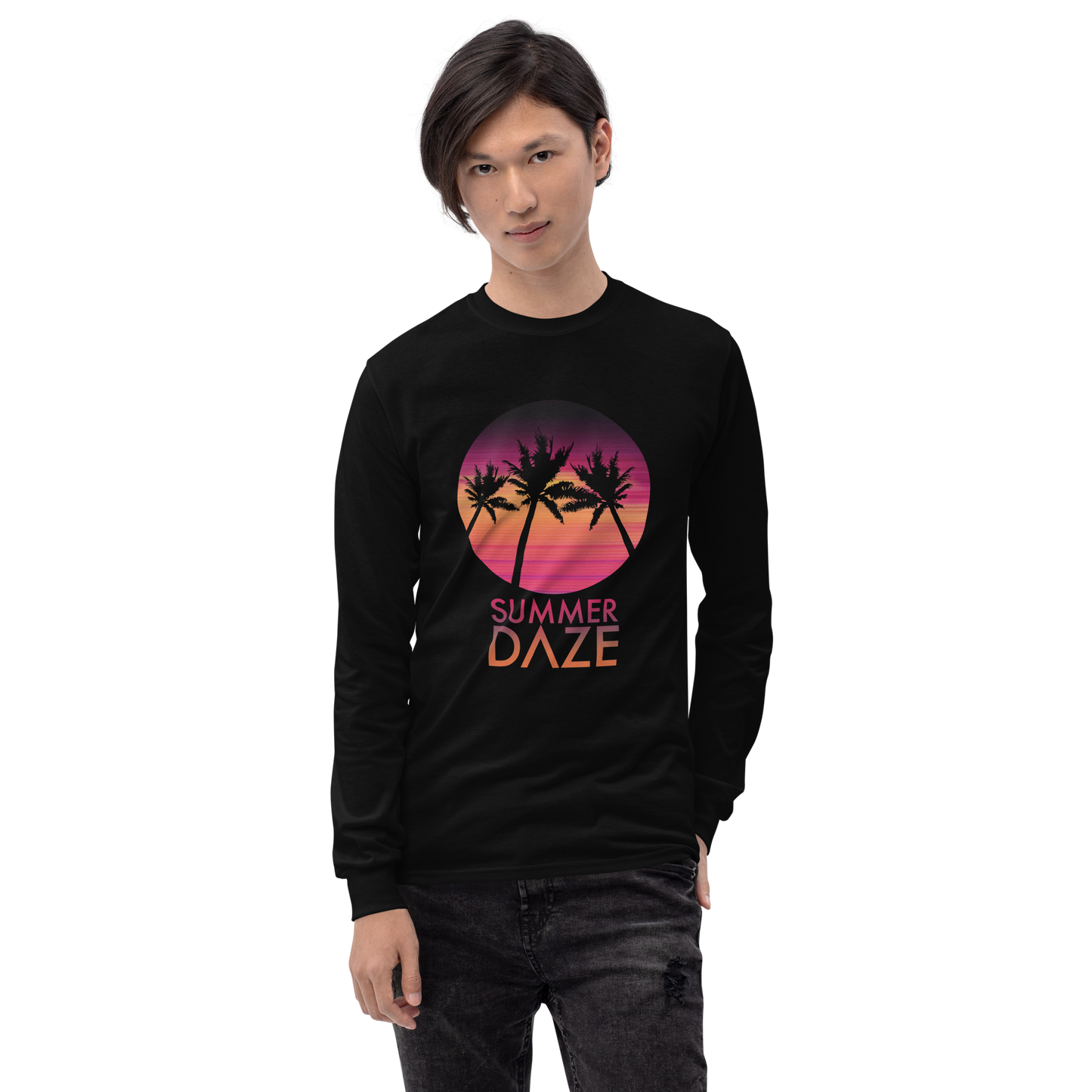 SUMMER DAZE SUNSET SYNTH Long Sleeve Shirt