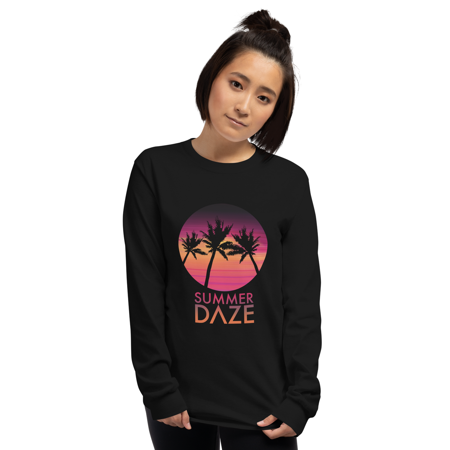 SUMMER DAZE SUNSET SYNTH Long Sleeve Shirt